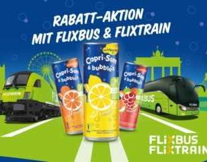 Flixbus: 3€ Rabatt bei Kauf von Aktionsdose Capri Sun bubbles