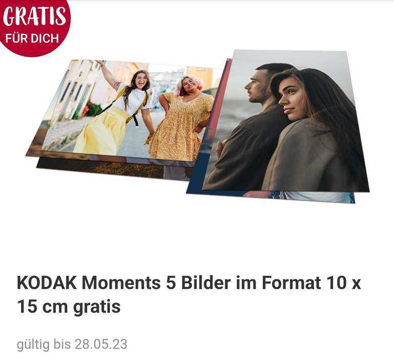 Gratis 5 Kodak Moments Bilder 10x15cm