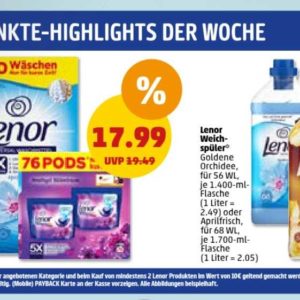 300 Extra Punkte beim Kauf von Lenor ab 10€ bei Penny