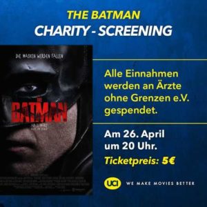 UCI - The Batman am 26.04 um 20 Uhr für 5€ schauen deutschlandweit Charity
