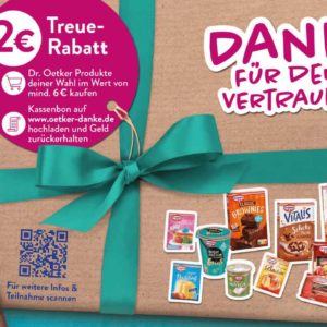 Vorabinformation für 01.10 💶 2€ Cashback bei 6€ Einkaufswert auf Dr. Oetker Produkte
