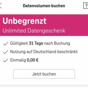 GRATIS "*Unlimited Datengeschenk*" kostenlos mit "MeinMagentaApp" für 31 Tage in Deutschland