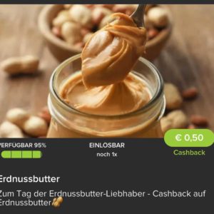 Tag der Erdnussbutter-Liebhaber: € 0,50 Cashback auf Erdnussbutter mit PROMOCODE bei Marktguru
