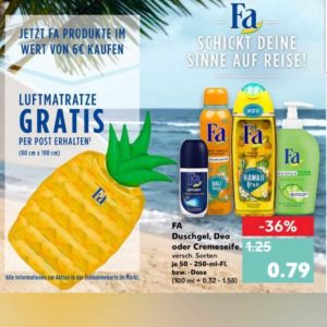 (Kaufland Offline) Fa Luftmatratze gratis zum Kauf von Fa-Produkten im Wert von 6€