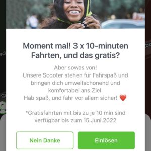 Lime Roller 3x kostenlos fahren