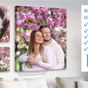 Poster Smile: 20x20cm Foto Leinwand GRATIS ohne VSK risikolos TESTEN