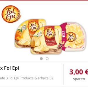 Scondoo/ich-liebe-kaese : 3€ Cashback auf drei Packungen Fol Epi