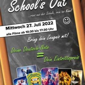 Für 1€ ins Kino: "Deutsch-Note = Eintrittspreis im Cineplex-Kino" bei Zeugnisaktion (z. B. Reutlingen am 27.07.22) -regional-