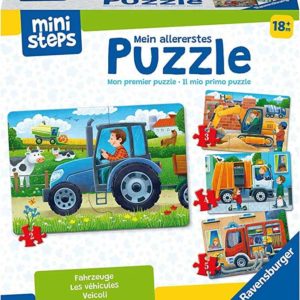 Ravensburger ministeps 4194 Mein allererstes Puzzle: Fahrzeuge - 4 erste Puzzles mit 2-5 Teilen, Spielzeug ab 18 Monate (Amazon Prime)