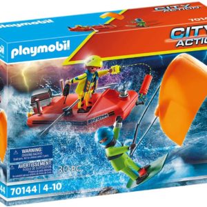 PLAYMOBIL City Action 70144 Seenot: Kitesurfer-Rettung mit Boot