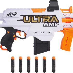 NERF Ultra Amp motorisierter Blaster, 6-Dart Clip-Magazin, 6 Ultra Darts