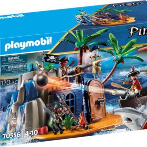 PLAYMOBIL Pirates 70556 Pirateninsel mit Schatzversteck und schwimmfähigem Boot