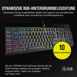 Corsair K55 RGB PRO XT Kabelgebundene Membran-Gaming-Tastatur für 59,99€ (statt 78€)
