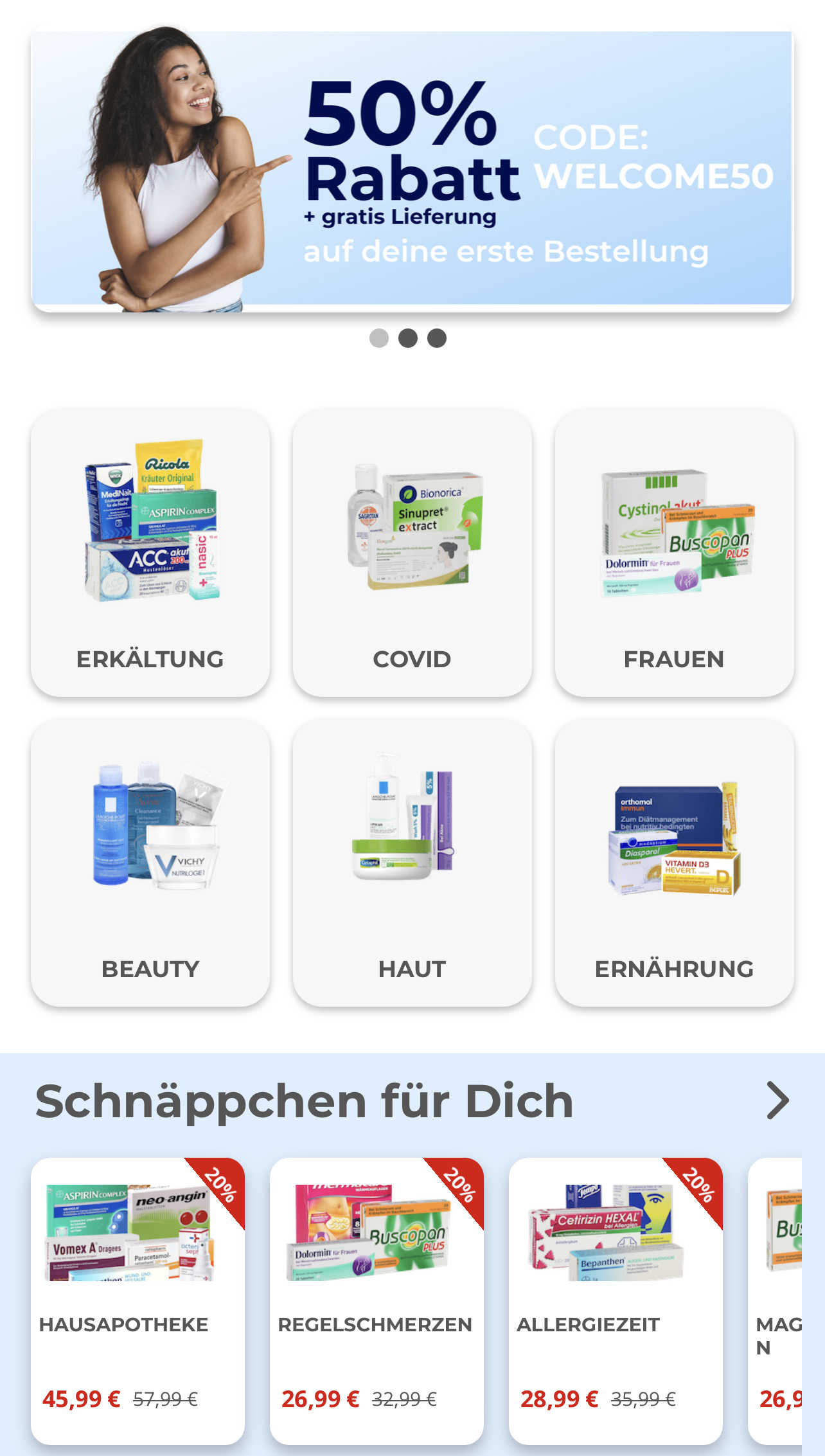 2x 50% Rabatt bei FIRST A Apotheke