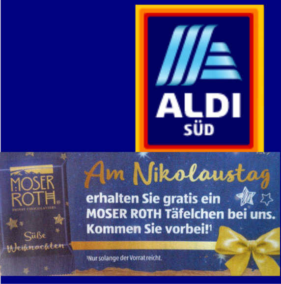 1 Tafelchen Moser Roth Schokolade Kostenlos Bei Aldi Sud Am Nikolaustag