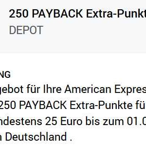 Payback American Express Offer bei Depot: 250 Extra-Punkte bei Kauf über 25€
