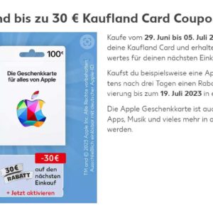 Apple Geschenkkarten Bonus bei Kaufland