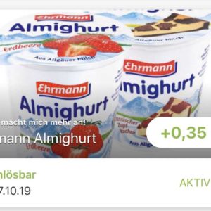 Ehrmann Almighurt gratis mit Gewinn (REWE/Aldi Süd/Penny &#043; reebate)