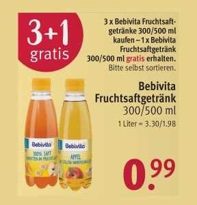 Rossmann: 3 &#043;1 Gratis Aktion - Bebivita Fruchtsaftgetränk (16.01. - 20.01.2023)