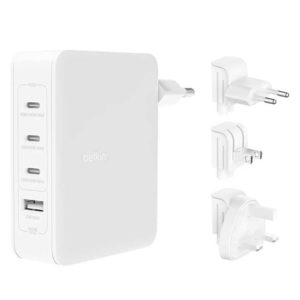 Belkin 140-W-4-Port-GaN-Ladegerät (3x USB-C PD / 1x USB-A) für 80€ (statt 94,99€) | Wechsel-Netzstecker (USA / EU / UK)