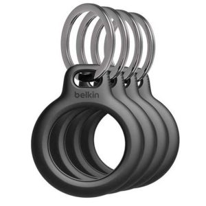 (4er-Pack) Belkin AirTag Secure Holder mit Schlüsselanhänger (Schwarz) für 22,94€ statt 26,78€