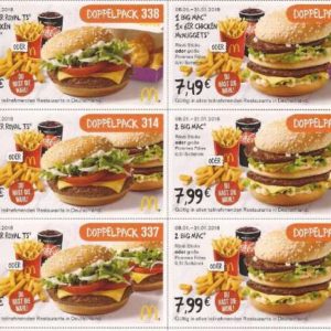 Neue McDonald's Gutscheine ab 08.01.2018