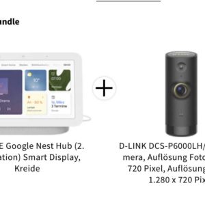 Google Nest Hub (2.Gen) &#043; D-LINK DCS-P6000LH/E Kamera für 91,99€ (statt 120€)