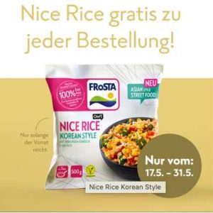 FRoSTA Online: Gratis Versand + Gratis Nice Rice zu jeder Bestellung