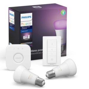 Philips Hue White and Color Ambiance E27 Starter-Set +Bridge +Dimmschalter für 69,89€