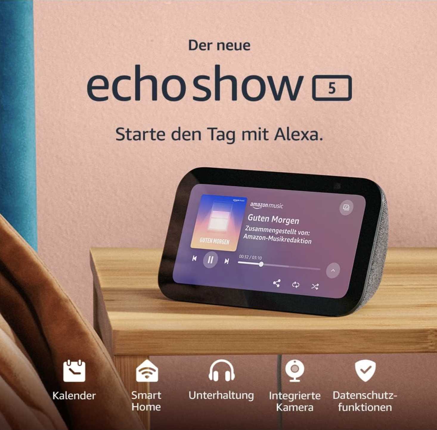 Doppelpack! 2x Echo Show 5 (3. Gen.) für 99,95€ – nur 49,98€/Stück