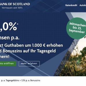 Bank of Scotland: 4% mit Bonuszins