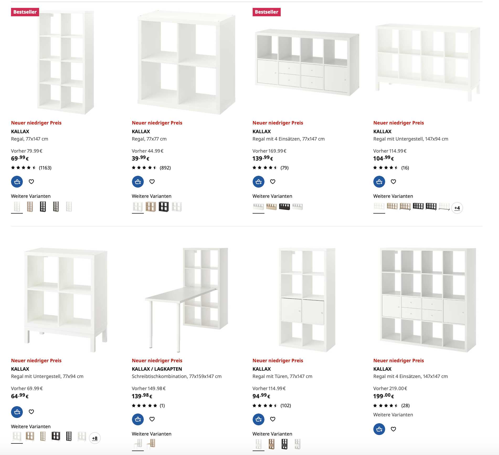 IKEA 🔥 Kallax Regale reduziert - ab 29,99€