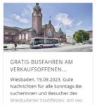 Gratis-Busfahren am 24.09. in Wiesbaden zum Stadtfest am verkaufsoffenen Sonntag -regional-