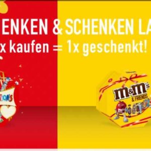 Cashback auf eine von zwei gekauften Packungen Celebrations oder M&M‘s&friends