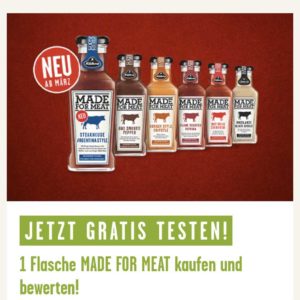 Gratis testen - MADE FOR MEAT Grillsaucen von Kühne *ab 01.03.21*