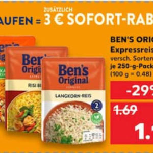 Ben‘s Original 3€ Rabatt Kaufland beim Kauf von 6x