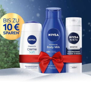 Nivea Weihnachsgeld Aktion: Spare bis zu 10 € beim Kauf von NIVEA Produkten ab 29.11.