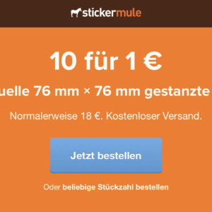Sticker Mule: individuelle gestanzte Sticker für 0,99 inklusive Versand
