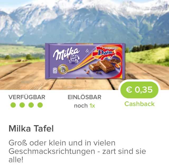 Marktguru 0 35 Cashback Auf Milka Schokolade