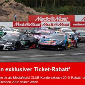 20% Rabatt auf ein DTM Rennen 2022 deiner Wahl* für MediaMarkt Club Mitglieder