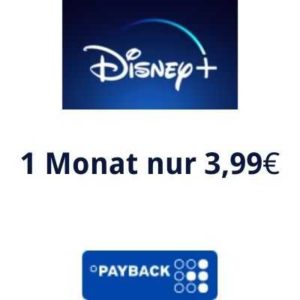 1 Monat Disney+ für 3,99€ (statt 8,99€) - dank insg. 500 Paypack-Punkten