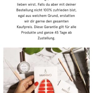Maniko Nagellack zum Aufkleben Geld-zurück-Garantie