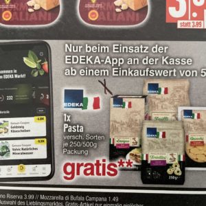 Edeka Südbayern: Edeka Pasta gratis ab 5 € Einkauf