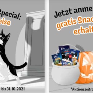 Felix Club: Halloween-Special gratis Ameise (Bon hochladen) oder gratis Snack-Paket (bei Neuanmeldung)
