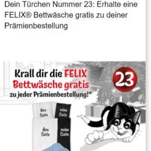 Felix Club - gratis Bettwäsche bei Prämenbestellung