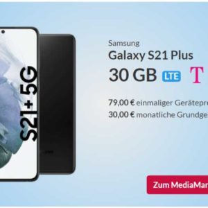Telekom-Netz! Galaxy S21 Plus zur Allnet-Flat &#043; 30 GB LTE mit 30 € Grundgebühr (Tarif: md green LTE)