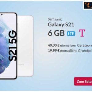 Telekom-Netz! Galaxy S21 &#043; 6 GB LTE &#043; Allnet-Flat für 19,99€/Monat -> 145 € Ersparnis &#043; Tarif eff. kostenlos!