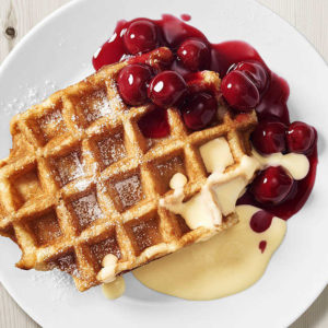 Gratis: Waffel mit Vanillesoße und Kirschen - IKEA Dresden