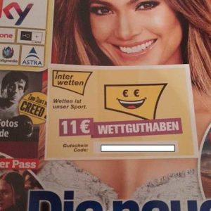 [Sportwetten] 11€ Interwetten Gutschein in der Printausgabe der TVDigital XXL (Kostenpunkt 2,10€ am Kiosk)