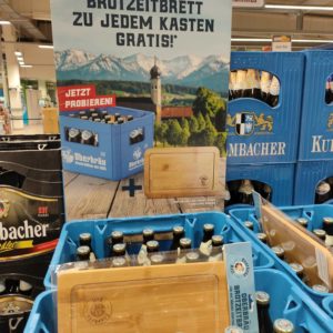 Gratis Brotzeitbrettchen beim Kauf von 1 Kasten Oberbräu